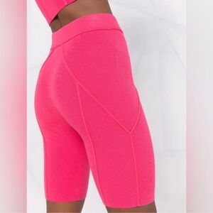 Helmut Lang Micro Bond High Waisted Shorts / Hot Pants / Leggings in Rose Pink